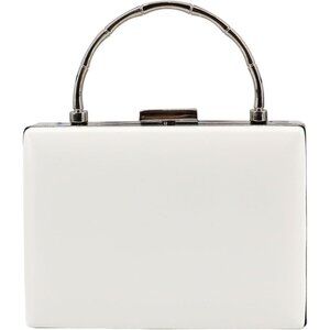 Women G Style 13-White Imported Push Lock Evening Cocktail Party Formal Clutch